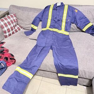 Men's Fire Resistance Coverall Blue and Yellow.